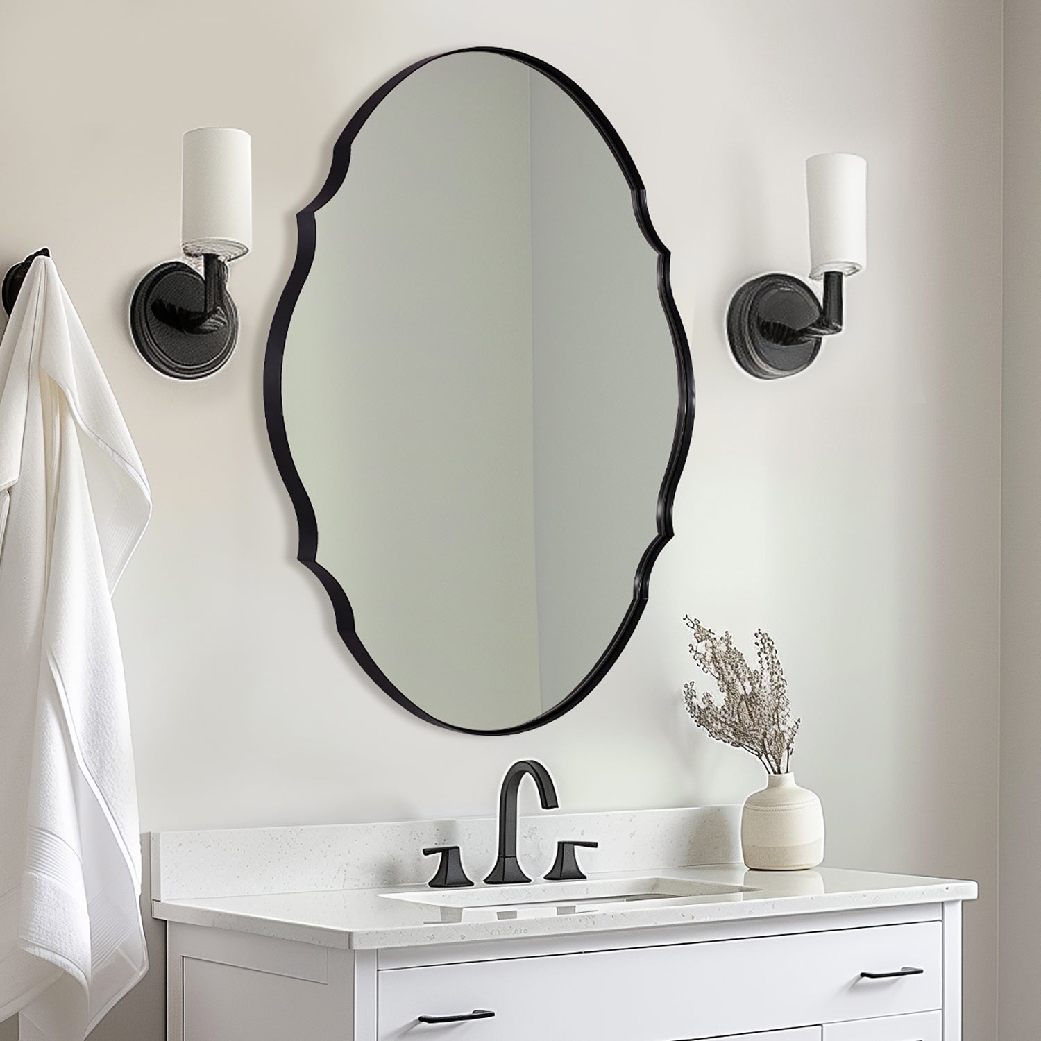 Cadre Noir Finition Lantern Salle De Bain Zoom