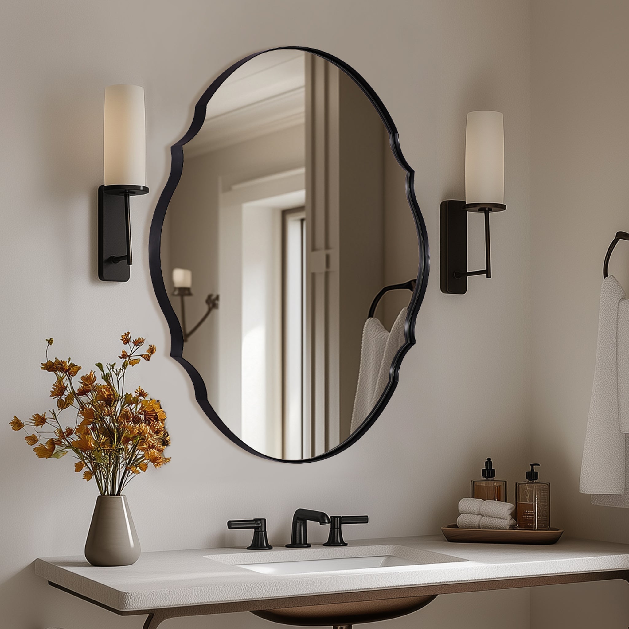 Cadre Noir Finition Lantern Salle De Bain Zoom Max