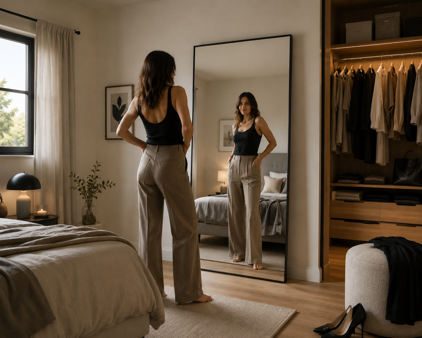 Grand Miroir Cadre fIn Dressing