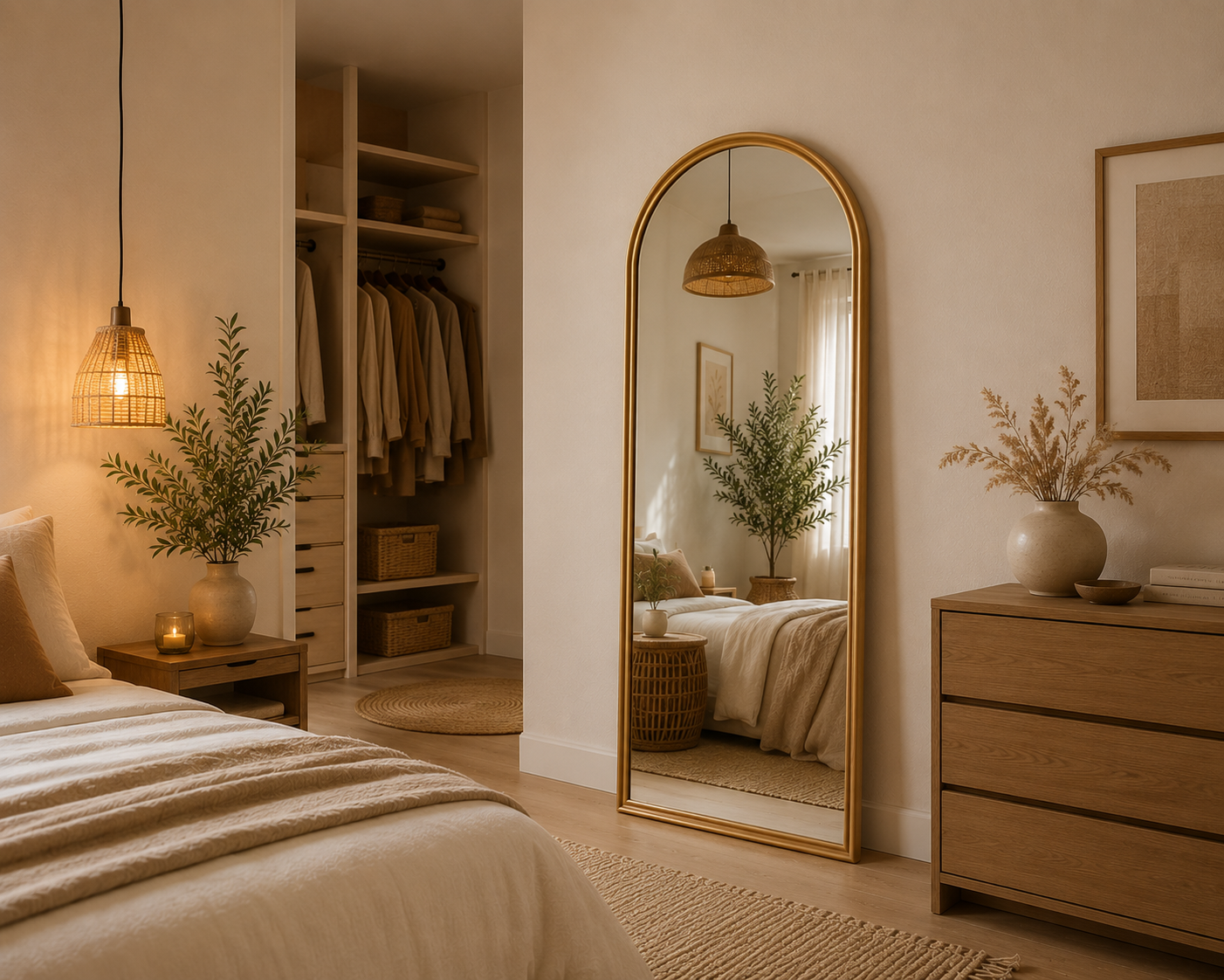 Grand Miroir Design à Poser au Sol 160×50 cm chambre
