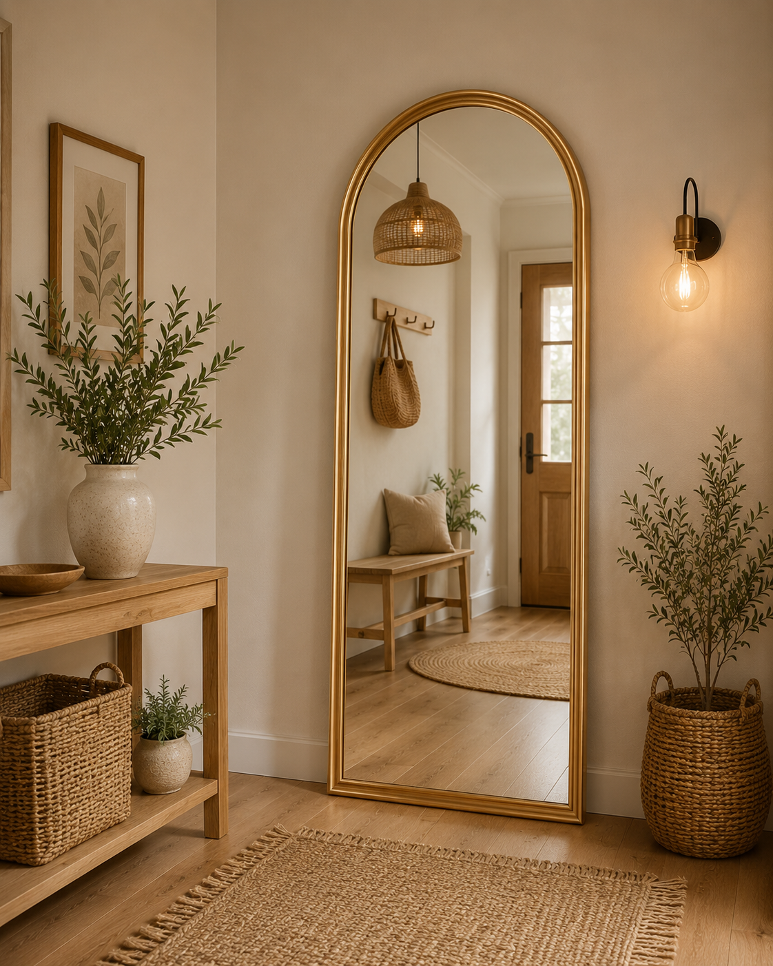Grand Miroir Design à Poser au Sol 160×50 cm entrée