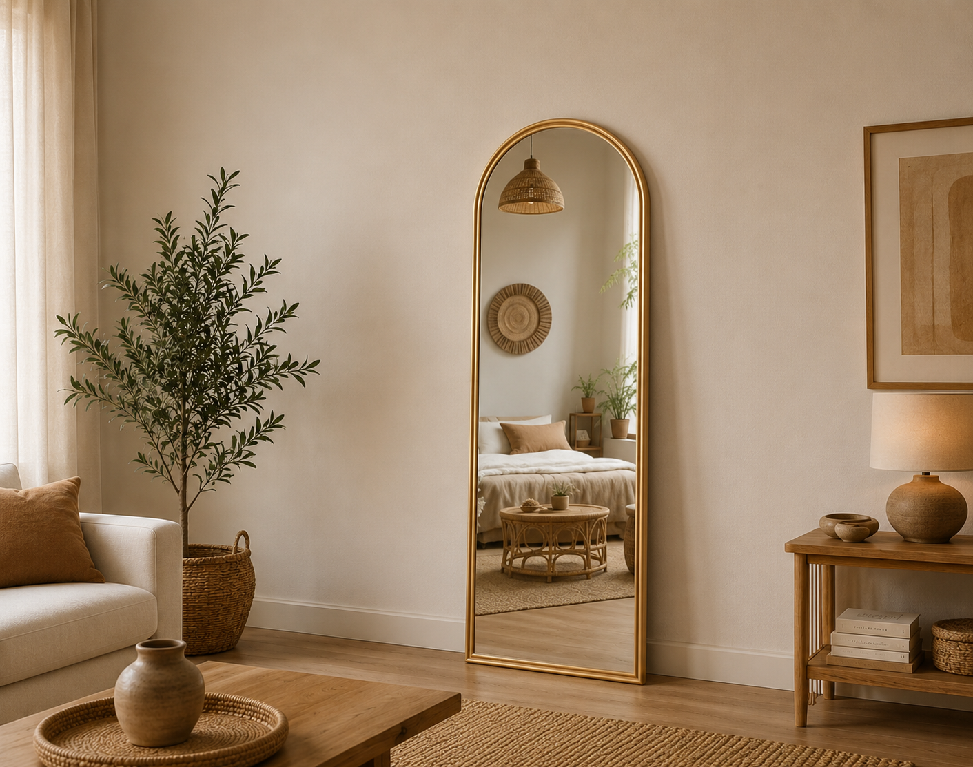 Grand Miroir Design à Poser au Sol 160×50 cm salon