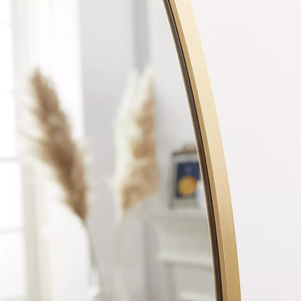 Grand Miroir Mural Arche Doré Salon Zoom angle