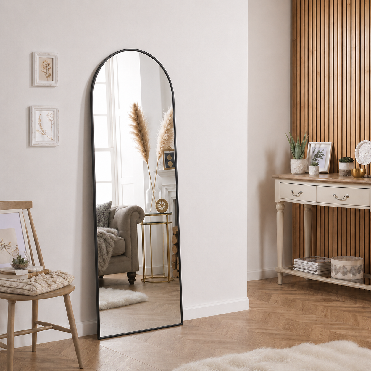 Grand Miroir Mural Arche Noir