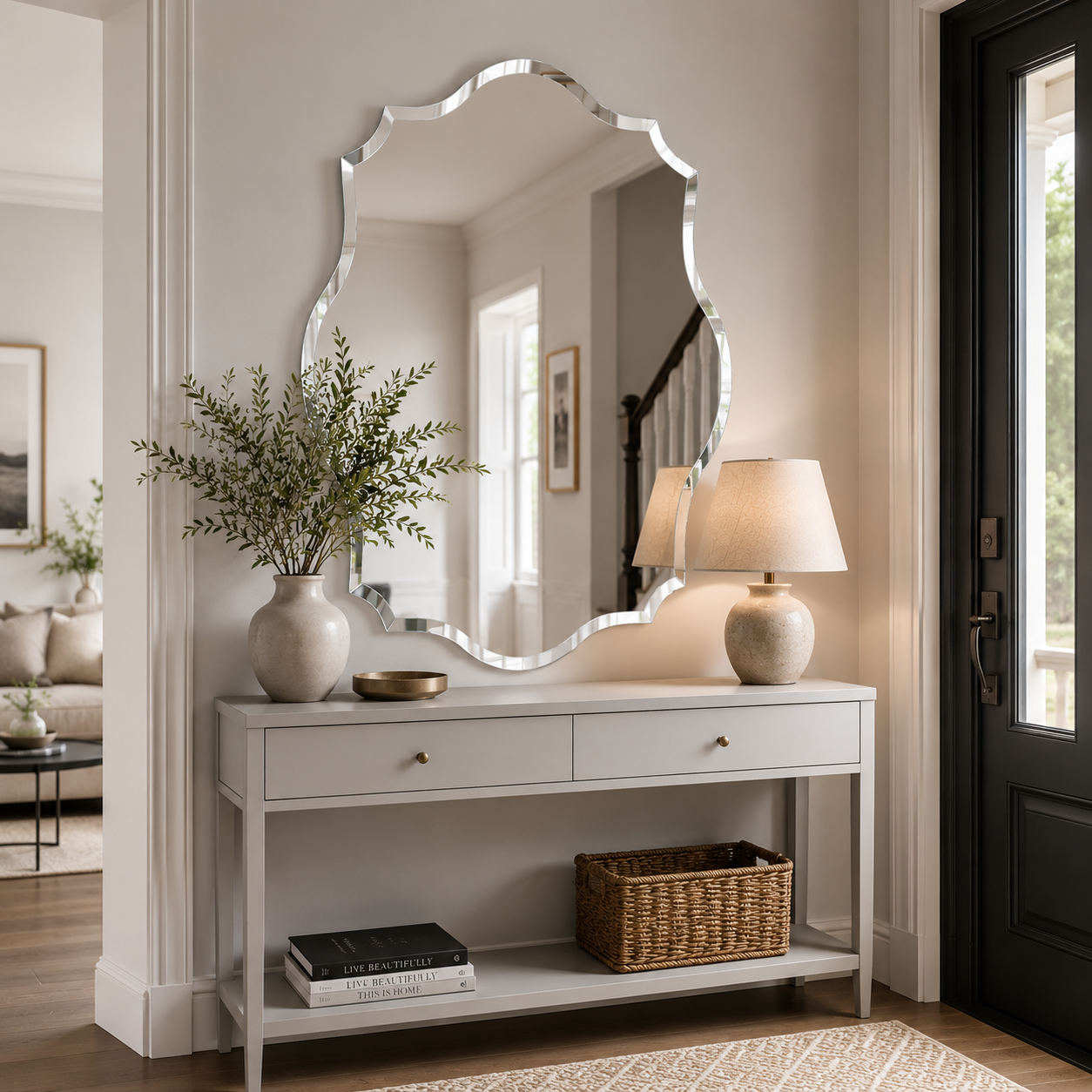 Grand Miroir Mural Design Sans Cadre