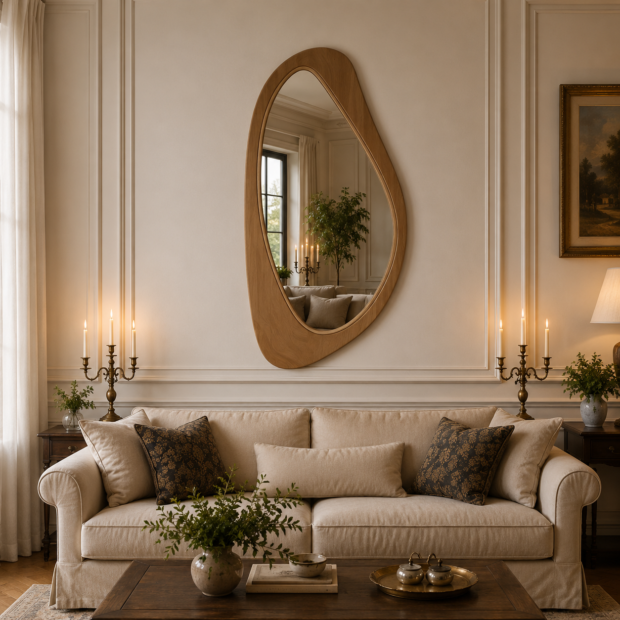 Miroir Bois Organique Canapé