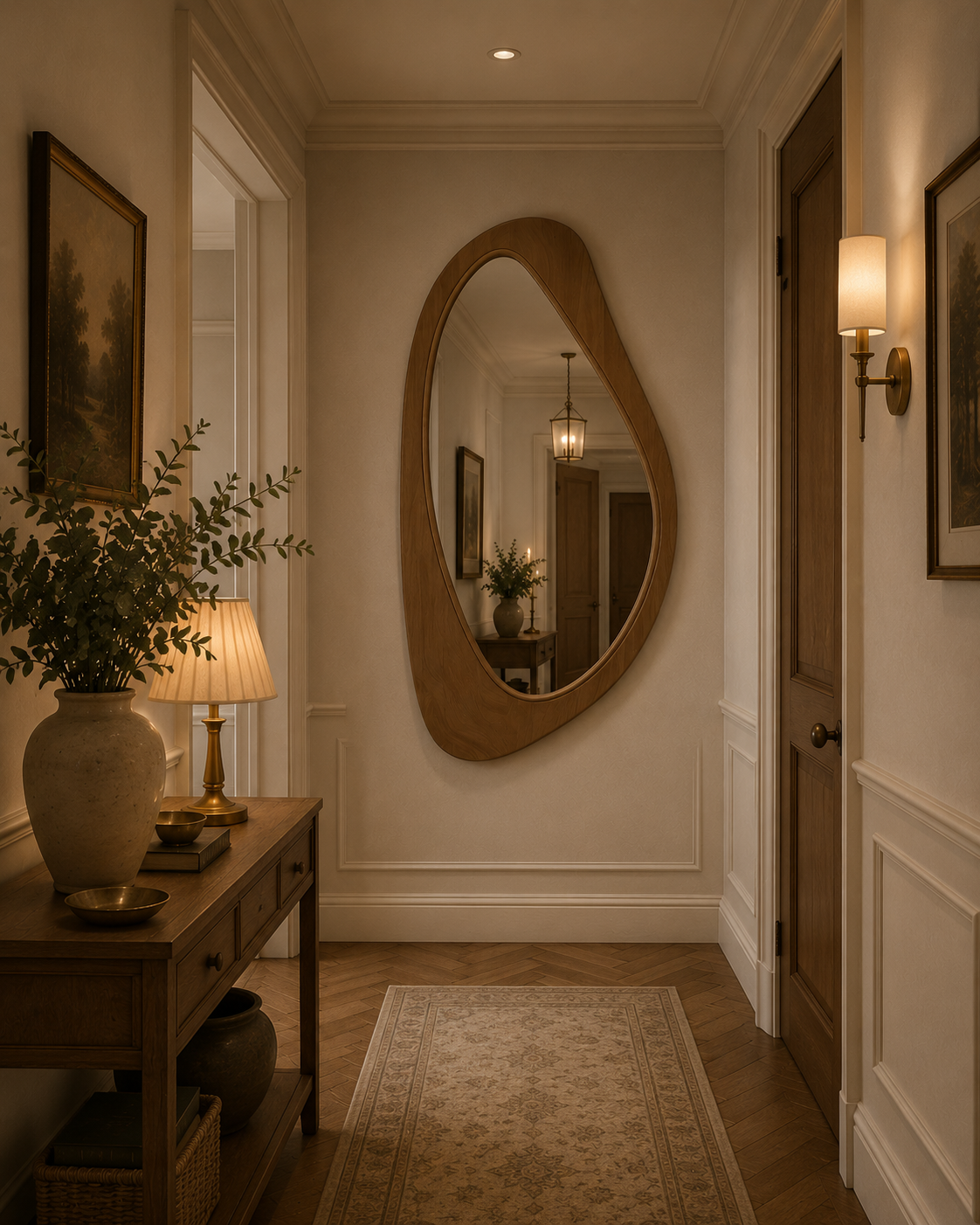Miroir Bois Organique Couloir