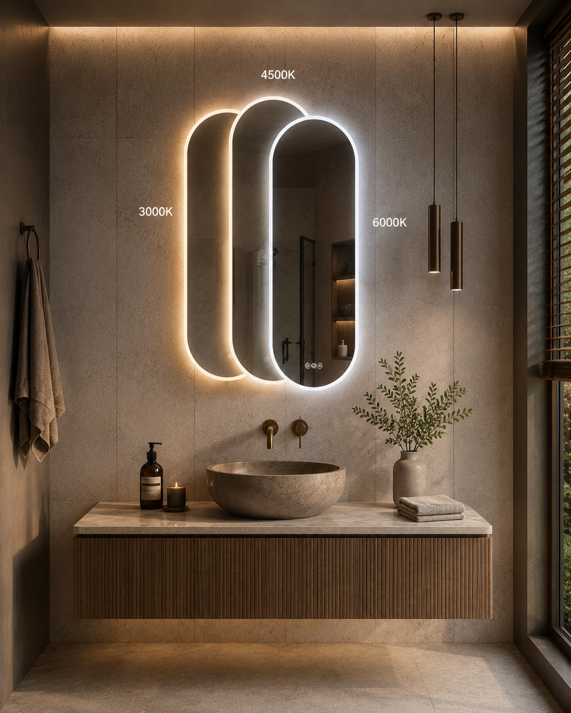 Miroir Design Salle De Bain Ovale plusieurs teintes