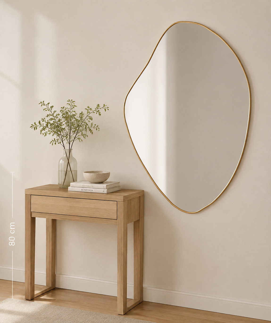 Miroir Irrégulier Doré 50×40 cm Entre