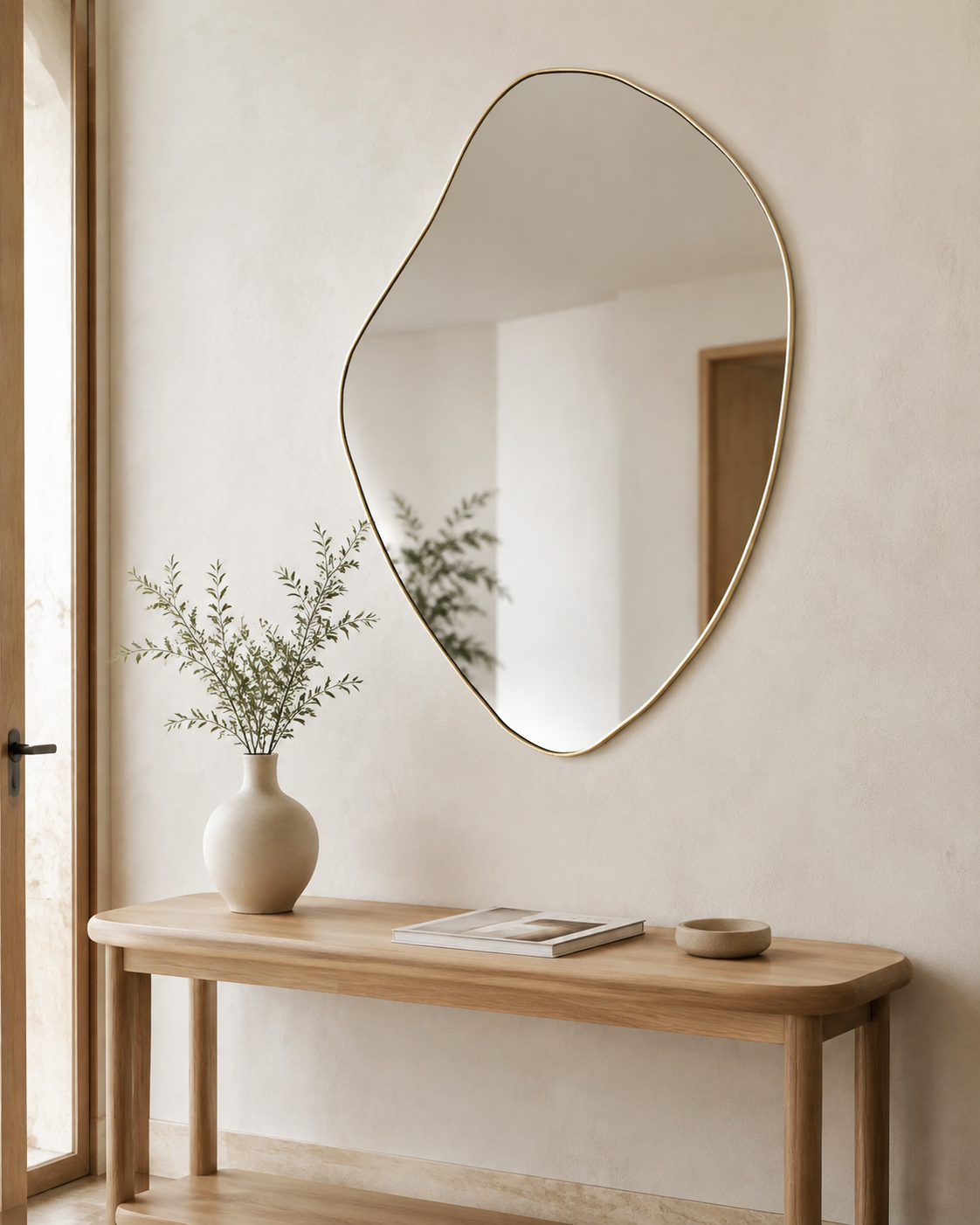 Miroir Irrégulier Doré 50×40 cm Entree
