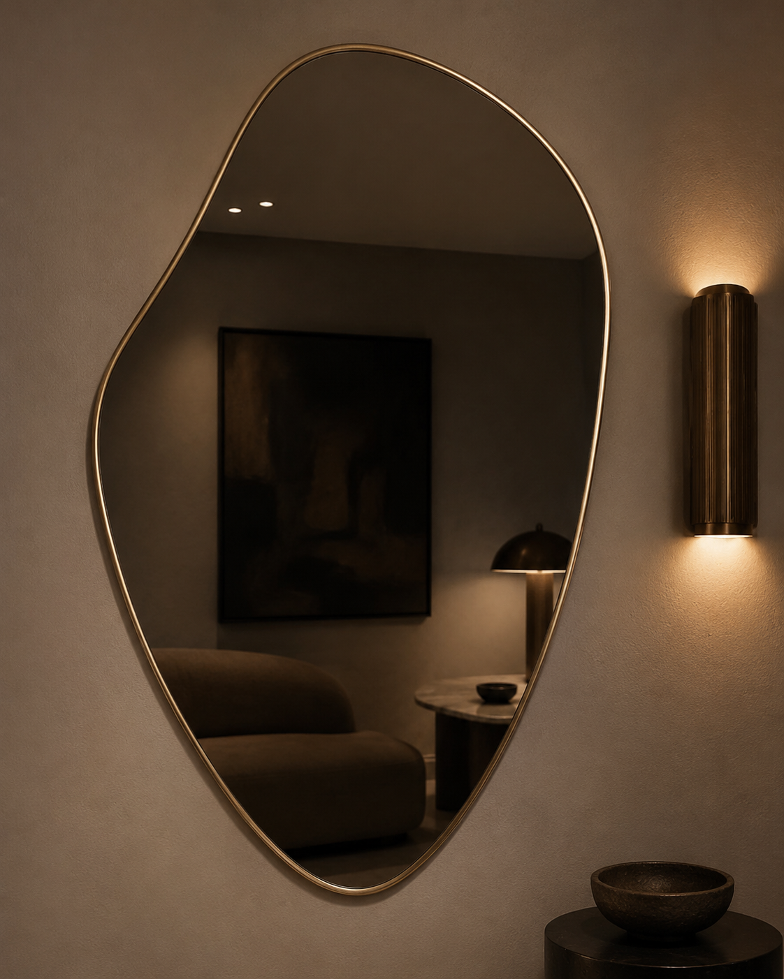 Miroir Irrégulier Doré 50×40 cm Tamise