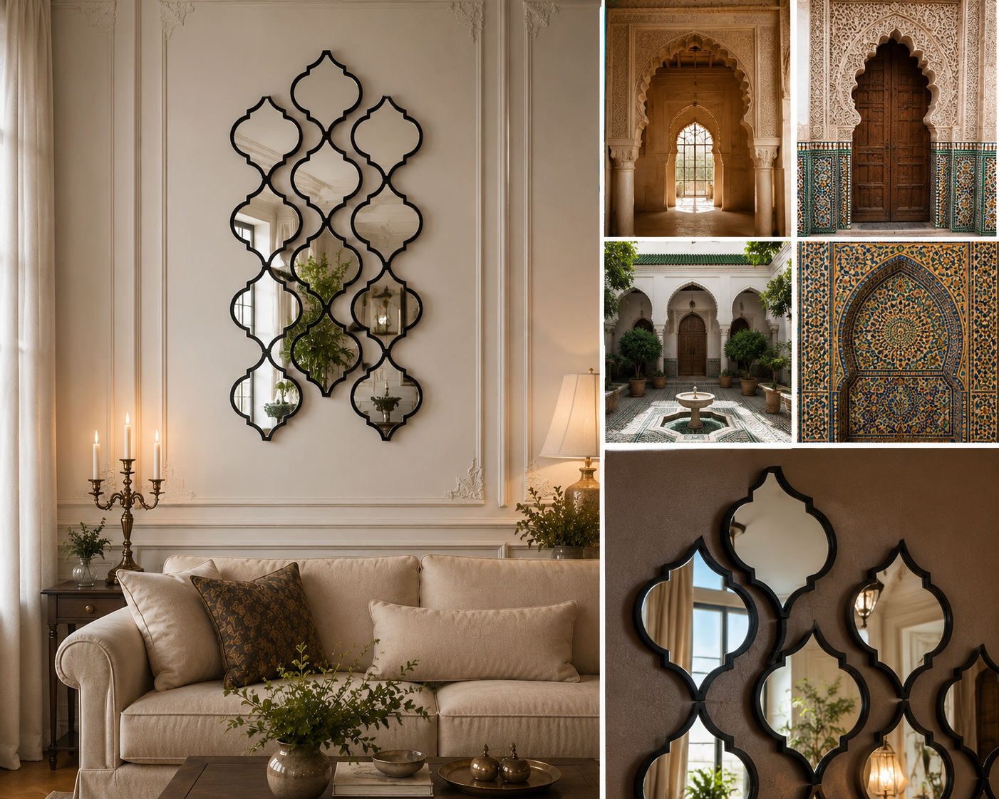 Miroir Marocain Arabesque Cadre Noir Arabesque Marocain