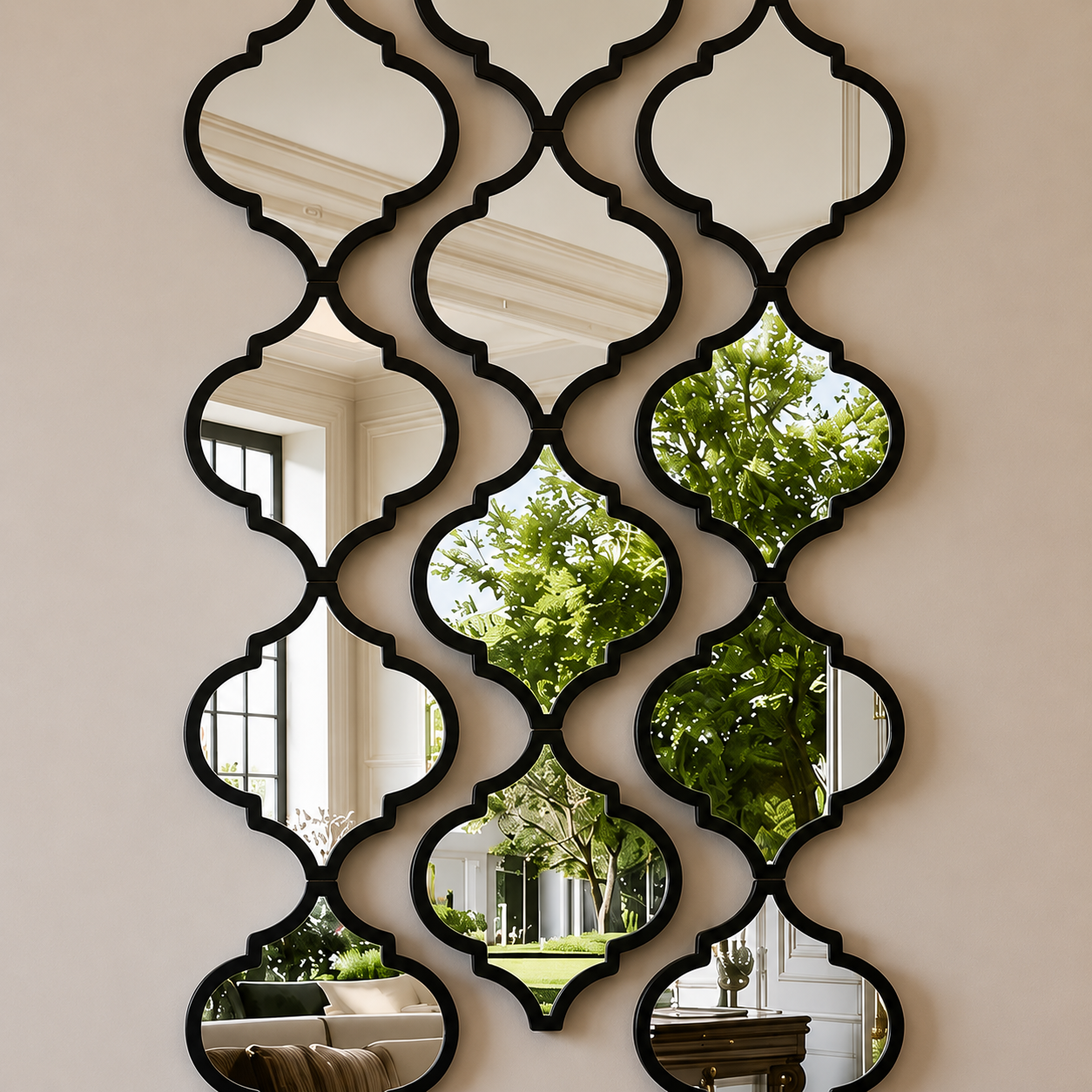 Miroir Marocain Arabesque Cadre Noir Zoom