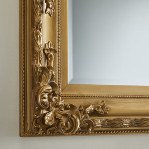 Miroir Mural Baroque Louis XV — Finition Dorée Sculptée Moulure