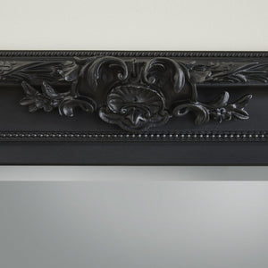 Miroir Mural Baroque Louis XV — Finition Noir Sculptée Moulure