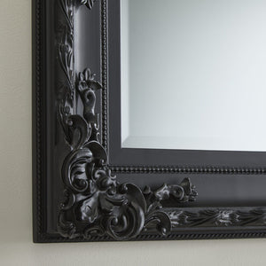 Miroir Mural Baroque Louis XV — Finition Noir Sculptée Zoom