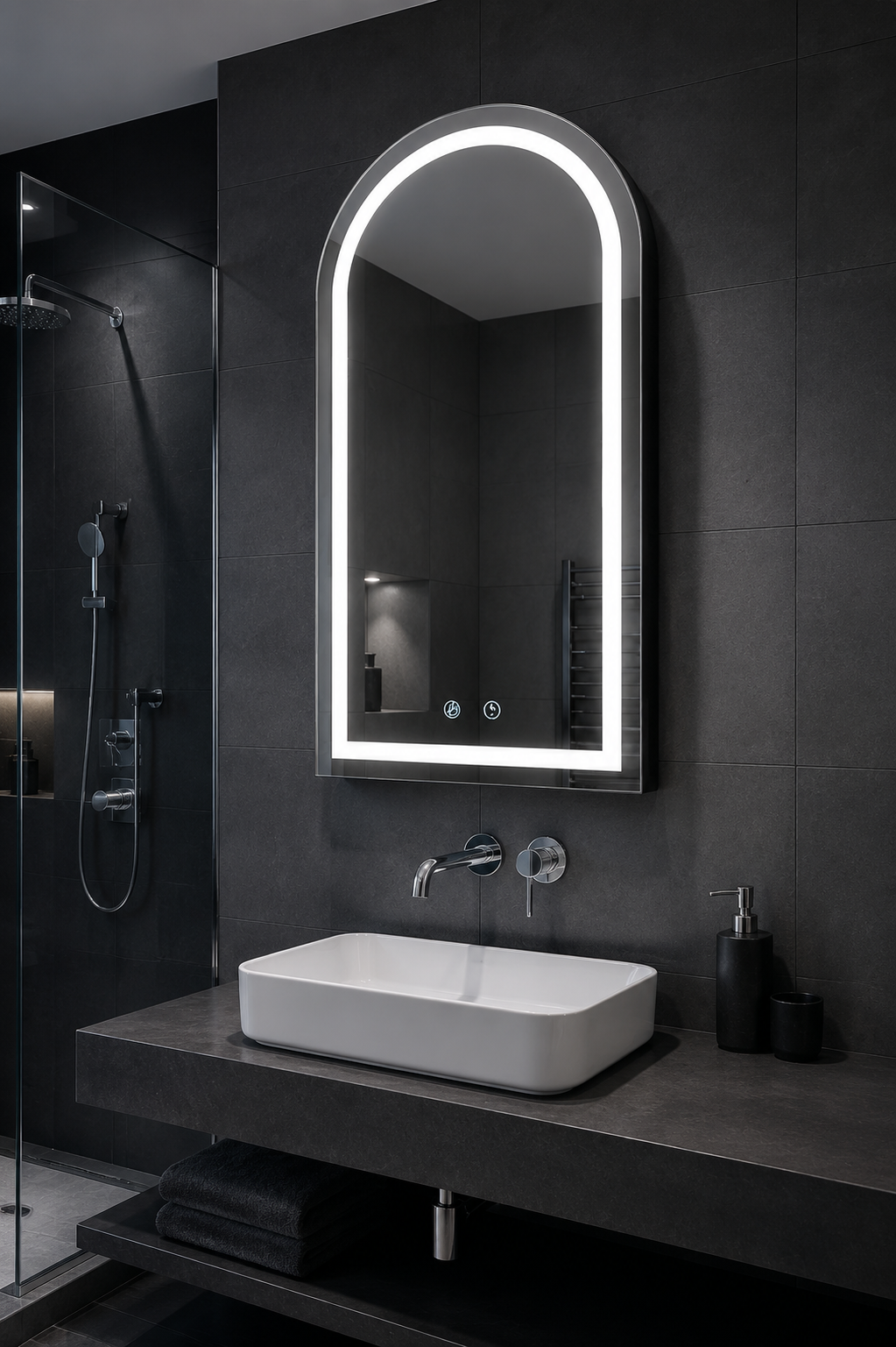 Miroir Mural Design Arche Lumineux