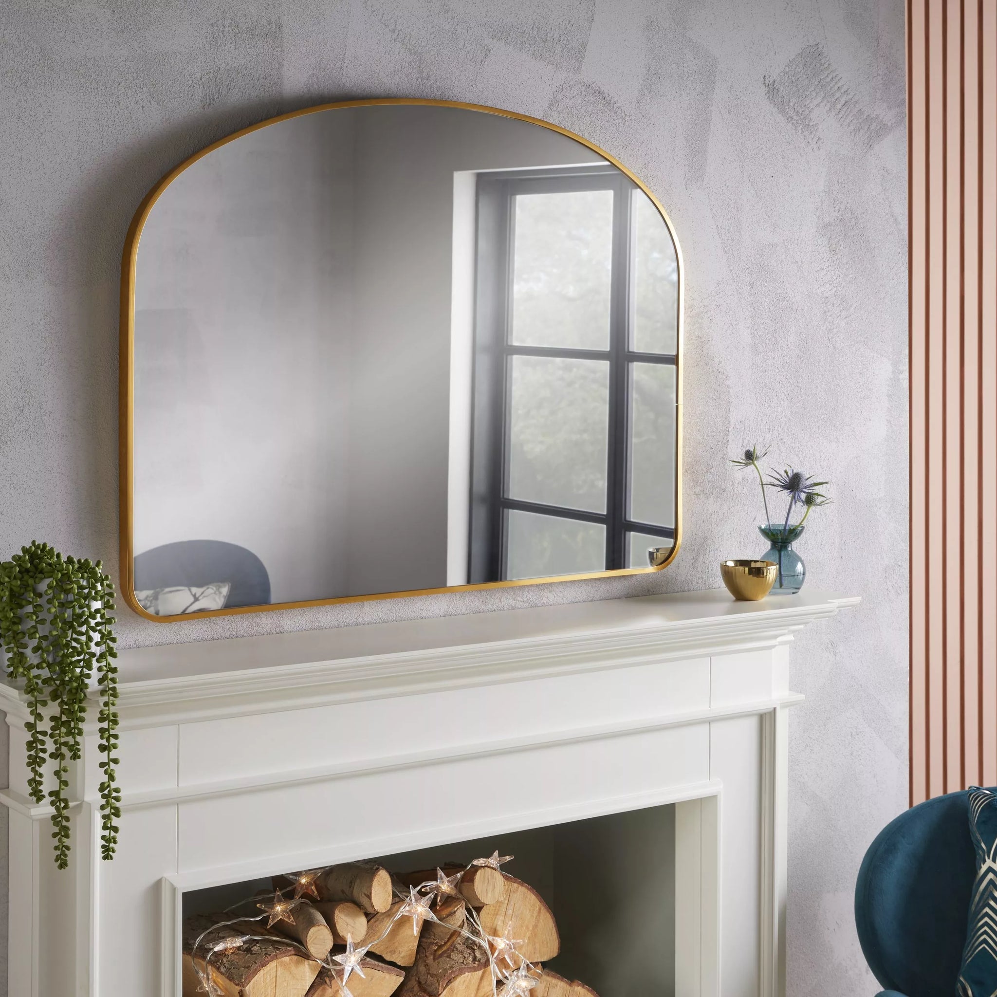 Miroir Mural Doré Dessus Cheminée