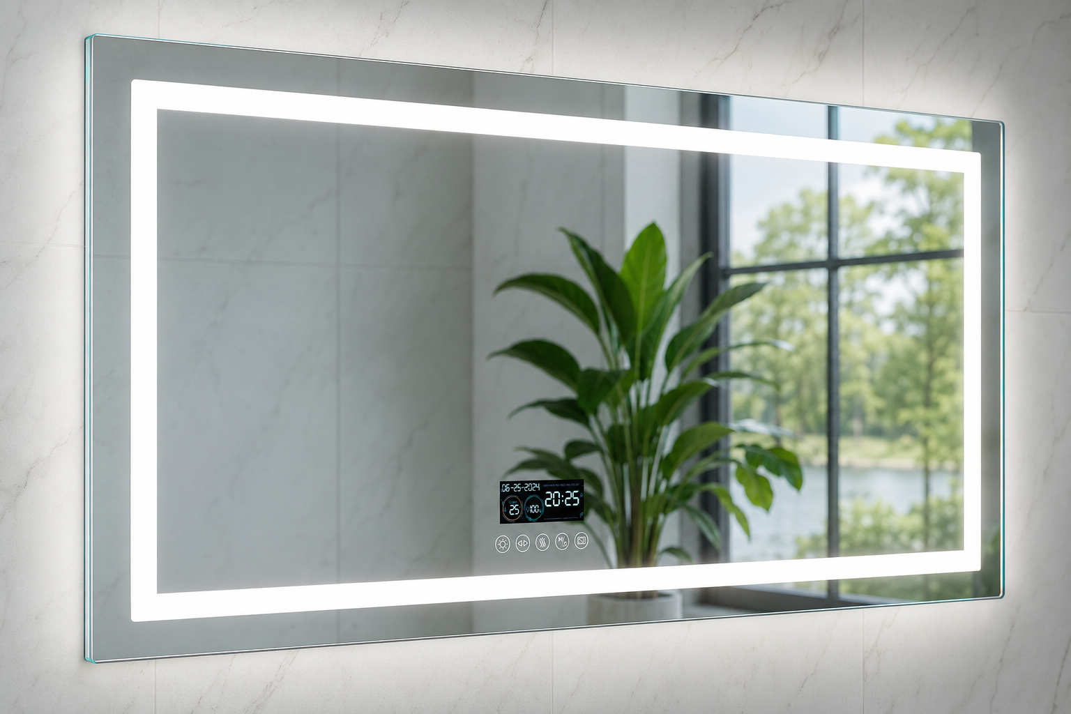 Miroir Mural LED Bluetooth Antibuée Netteté Du Reflet
