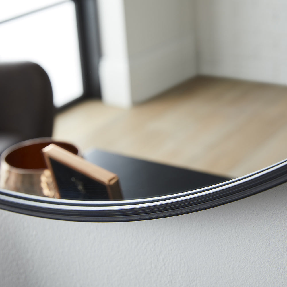 Miroir Mural Noir Rond Cadre zoom