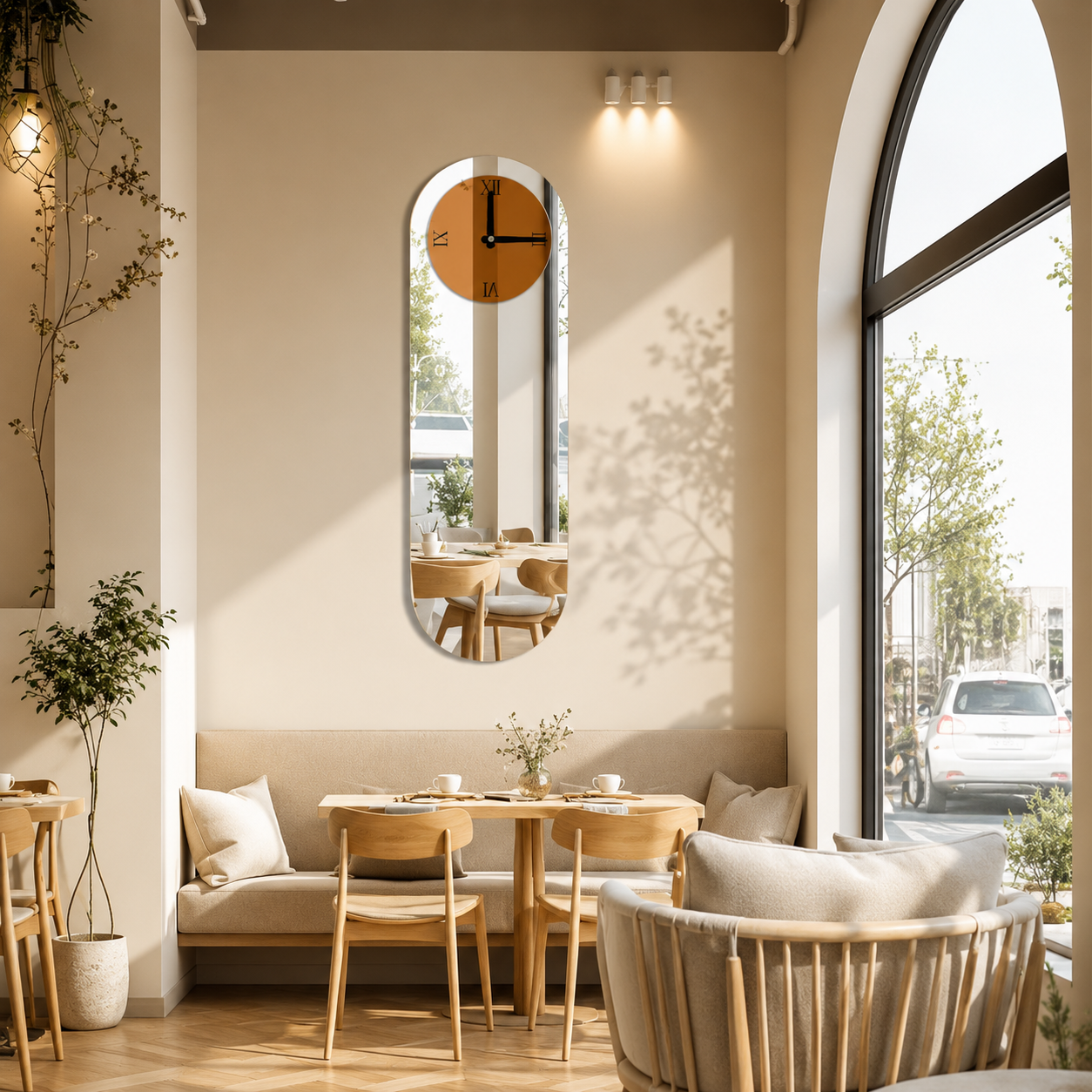 Miroir Mural Pour Salon avec Horloge Salon