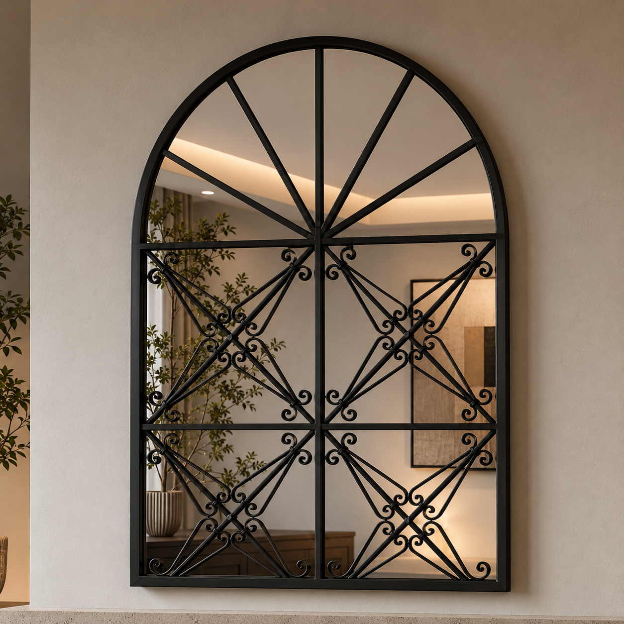 Miroir Mural Style Fenêtre Arche zoom