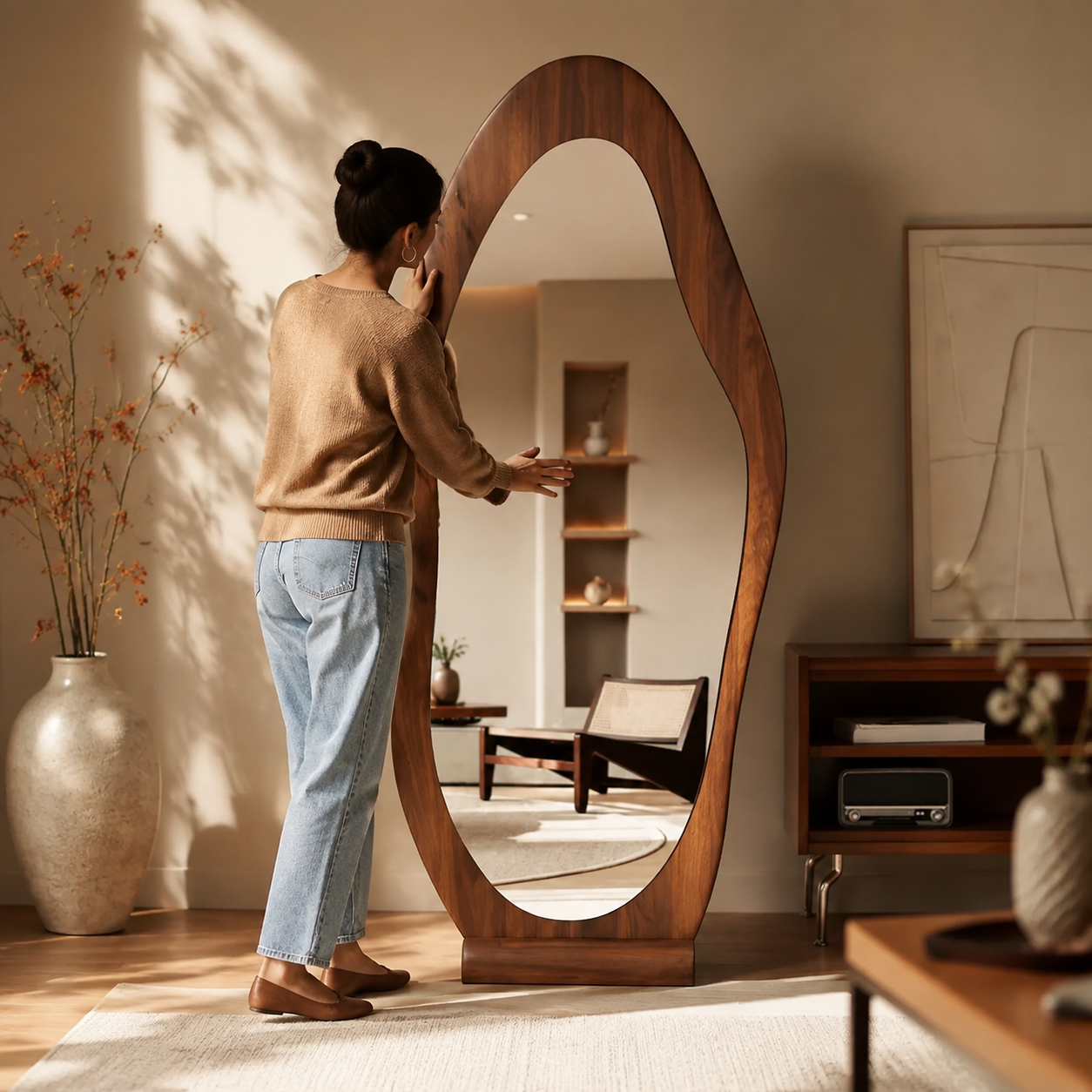 Miroir Organique Sur Pied Installer