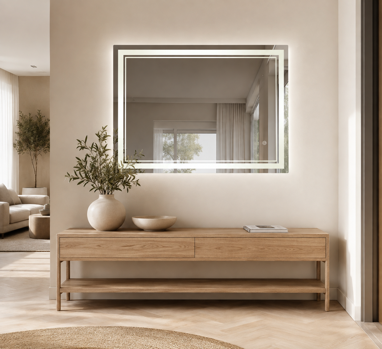 Miroir Rectangulaire Salle de Bain LED Antibuée