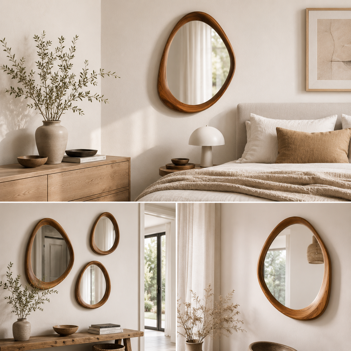 Miroir mural design bois organique Multitableau