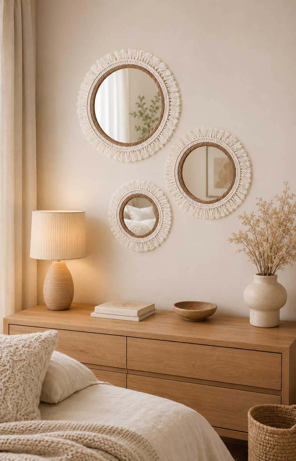 Miroirs Mural Rotin Soleil Chambre
