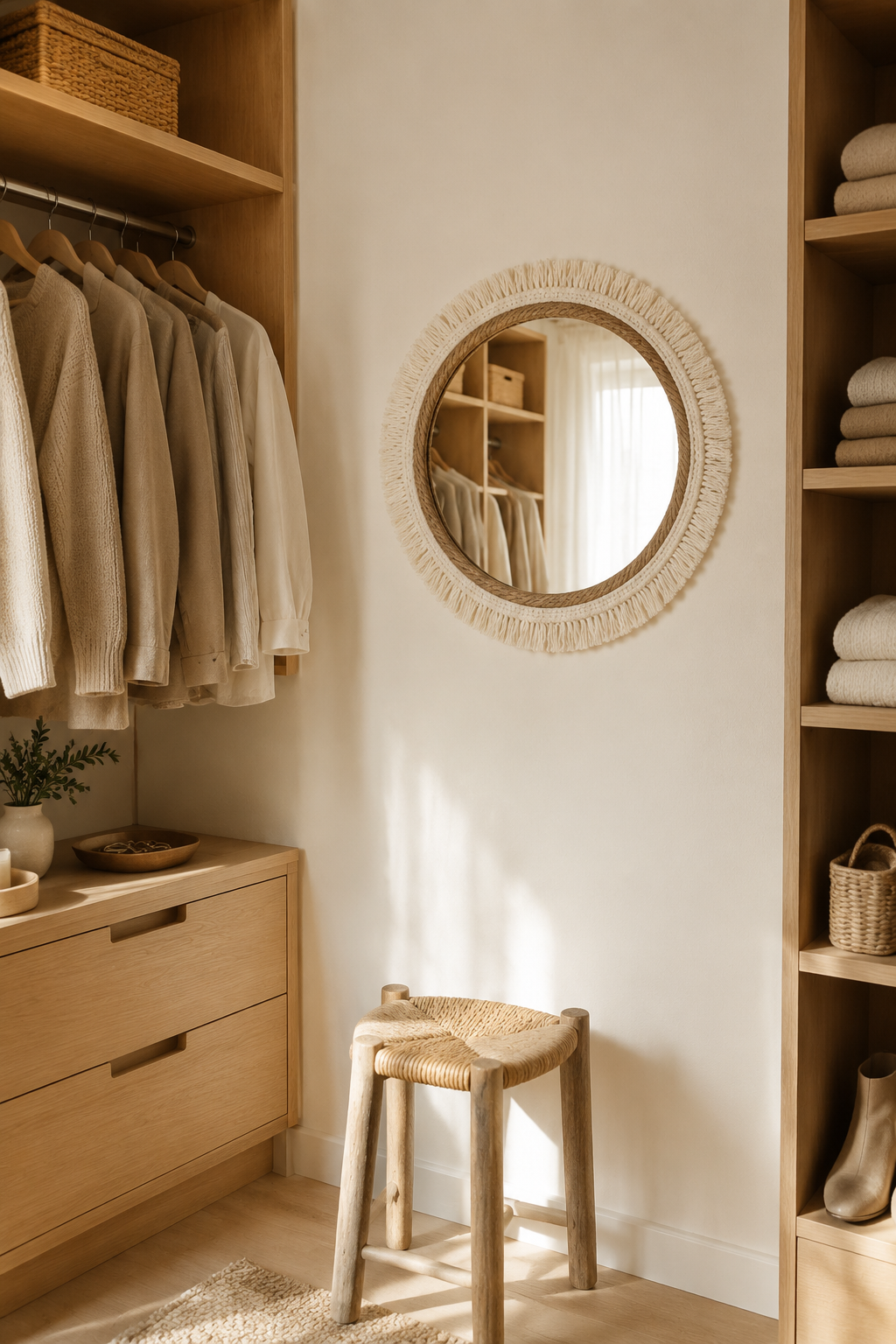Miroirs Mural Rotin Soleil Dressing