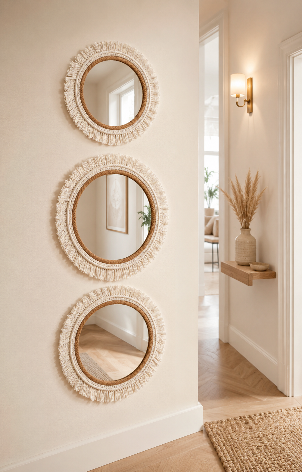 Miroirs Mural Rotin Soleil Entree