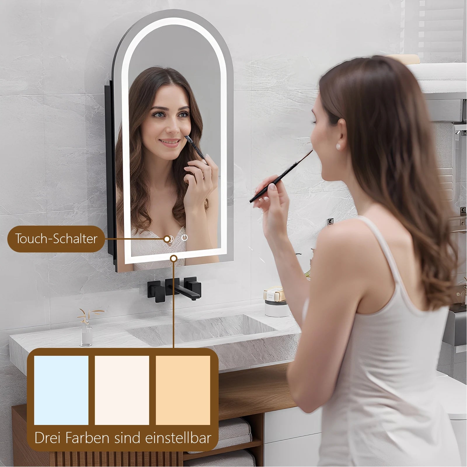 Miroir Mural Design Arche 40×79 cm
